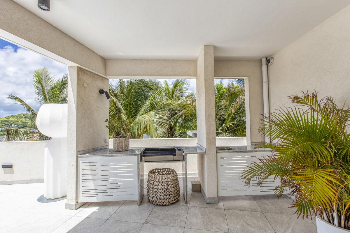 10 Villa à louer piscine vue mer Cul de Sac Saint Martin_cuisine exterieure